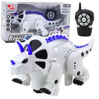RC robotas, dinozauras Lean Toys Max Triceratops, 32 cm, mėlyna sp./balta sp.