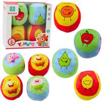 Lavinimo žaislas, rinkinys, kamuolys Lean Toys Baby, 10 cm, įvairių spalvų, 4 vnt.