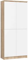 Spinta Akord Furniture Factory R80, ąžuolo sp./balta sp., 80 cm x 35 cm x 180 cm