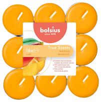 Žvakė, arbatinė Bolsius Mango, 4 h, 18 vnt., Oranžinė sp.