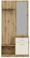 Prieškambario spinta Pergo, kašmyro sp./artisan oak, 90 cm x 30 cm x 184 cm