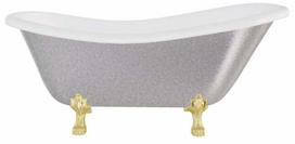 Vonia, laisvai pastatoma Besco Otylia Glam, 160 cm x 77 cm x 69.5 cm, ovalas, aukso sp./sidabro sp.
