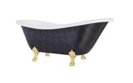 Vonia, laisvai pastatoma Besco Otylia Glam, 160 cm x 77 cm x 69.5 cm, ovalas, aukso sp./grafito sp.