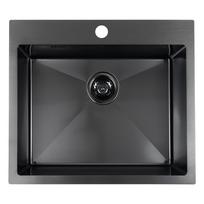 Virtuvinė plautuvė Laveo Malawi SLM_710H, nerūdijantysis plienas, 58 cm x 50 cm x 20 cm, juoda sp.