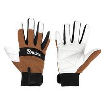 Darbo pirštinės odinės Bradas Tech Leather, suaugusiems, ruda sp./balta sp., 10, 6 vnt.