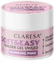Formuojamasis nagų gelis Claresa Soft&Easy Builder, blinking pink sp., 12 g