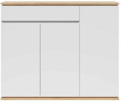 Komoda Yamael, ąžuolo sp./balta sp., 112 cm x 135 cm x 38 cm