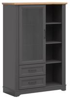 Vitrina Tolmin, grafito sp./artisan oak, 42 cm x 100 cm x 146 cm