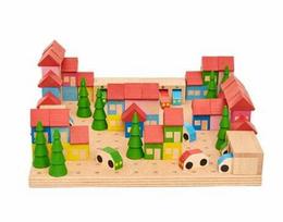 Medinės kaladėlės Eduplay City, 89 vnt., įvairių spalvų