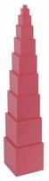 Medinės kaladėlės Eduplay Montessori Rose Tower, rožinė sp., 10 vnt.