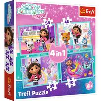 Dėlionė 4in1 Trefl Gabbys Dollhouse Great Adventure 34670, 20.5 cm x 28.5 cm, 207 vnt., įvairių spalvų