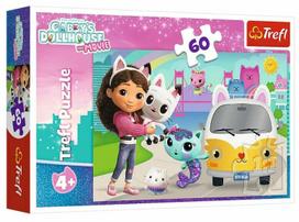 Dėlionė Trefl Gabbys Dollhouse Gabby And The Cat Adventures 17415, 22 cm x 33 cm, 60 vnt., įvairių spalvų