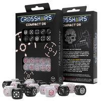 Žaidimo kauliukai Q-Workshop Crosshairs Compact D6 Black&Pearl