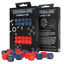 Žaidimo kauliukai Q-Workshop Crosshairs Compact D6 Cobalt&Red