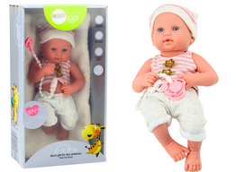 Lėlė - kūdikis su priedais Lean Toys Pure Baby, 35 cm, balta sp.