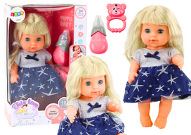 Lėlė - kūdikis su priedais Lean Toys Tutu Love, 28 cm, mėlyna sp.