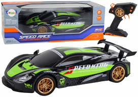 Rc automobilis Lean Toys Speed Race High Speed, 1:10, juoda sp./žalia sp.