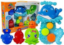 Vonios žaislų rinkinys Lean Toys Bathtime Pals, įvairių spalvų, 6 vnt.