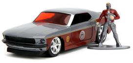 Transporto priemonė su figūrėle Jada Toys, Marvel Guardians Galaxy Ford Mustang & Star Lord 1969, 1:32, sidabro sp./raudona sp.