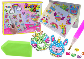 Deimantinė mozaika, su lipdukais Lean Toys Rose Gem, įvairių spalvų