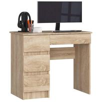 Rašomasis stalas su stalčiais Akord A-7 Left, 90 cm x 50 cm, 77 cm, sonoma ąžuolo sp.
