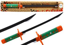 Žaislinis kardas Lean Toys Samurai, 56 cm Juoda sp./Žalia sp./Oranžinė sp.