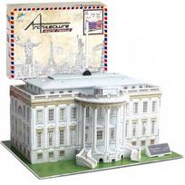 3D dėlionė Arhitecture White House, 21.5 cm x 20.4 cm, 35 vnt., balta sp.