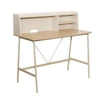 Rašomasis stalas su lentyna Home4you Lester, 115 cm x 55 cm, 106 cm, ruda sp.
