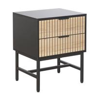 Naktinis staliukas Home4you Helve, ruda sp./juoda sp., 60 cm x 48 cm x 40 cm