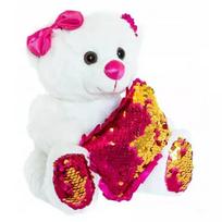 Pliušinis žaislas meška Smily Play 43908, balta sp./rožinė sp., 22 cm
