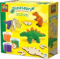 Plastilino rinkinys, dinozauras SES Creative Wooden Skeletons, įvairių spalvų