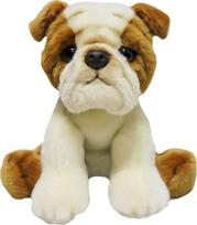 Pliušinis žaislas šuo Smily Play Bulldog, ruda sp./balta sp., 30 cm