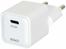 Telefono įkroviklis Deltaco USBC-AC150, USB Type C, balta sp., 20 W