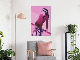 Reprodukcija Artgeist Woman On Bicycle N9568PWD, 40 cm x 60 cm