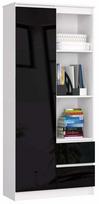 Biuro spinta Akord CLP R11, balta sp./juoda sp., 180 cm x 80 cm x 35 cm