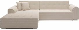 Kampinė sofa - lova Sorento, smėlio sp., kairinė, 194 x 296 cm x 78 cm