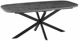 Valgomojo stalas išskleidžiamas Home4you Ramona, juoda sp./pilka sp., 180 - 220 cm x 90 cm x 75 cm