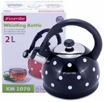 Arbatinukas su švilpuku Kamille KM 1070, 2 l, juoda sp.