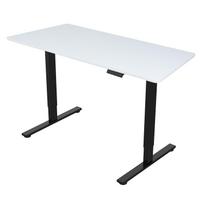 Rašomasis stalas reguliuojamo aukščio Home4you Ergo Fit, 120 cm x 60 cm, 71.5 - 116 cm, balta sp./juoda sp.