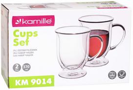 Dvigubo stiklo puodelių rinkinys Kamille 9014, skaidri sp., 0.37 l
