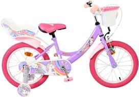 Vaikiškas dviratukas su papildomais ratukais, vaikų Volare Unicorn CB 4EG, violetinė sp., 16"