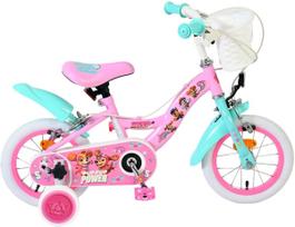 Vaikiškas dviratukas su papildomais ratukais, vaikų Volare Paw Patrol Girls, rožinė sp., 12"
