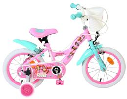 Vaikiškas dviratukas su papildomais ratukais, vaikų Volare Paw Patrol Girls, rožinė sp., 14"