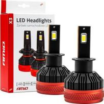 Automobilio lemputė AMiO X3, led, juoda sp./raudona sp., 12 V