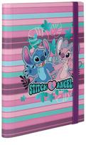 Aplankas su guma Disney Stitch Blue Nr. 3, A5 Mėlyna sp./Žalia sp./Rožinė sp.