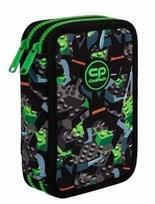 Penalas, su priedais CoolPack Jumper, 19.5 cm x 12.5 cm, juoda sp./žalia sp.