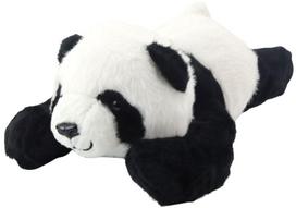Pliušinis žaislas panda Lean Toys, balta sp./juoda sp., 30 cm