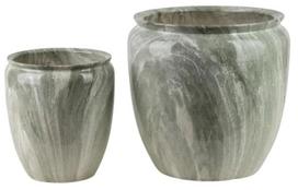 Vazonų rinkinys Mondex Neva Marble HTYE9872, keramika, Ø 30.5 cm, pilka sp., 2 vnt.
