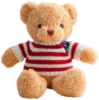 Pliušinis žaislas meška Lean Toys, kreminė sp., 32 cm