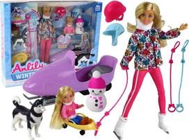 Lėlių rinkinys, su priedais Lean Toys Anlily Winter, 30 cm, įvairių spalvų